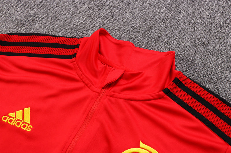 22/23 Conjunto Treino Flamengo - Frio Zíper Curto - Vermelho Amarelo