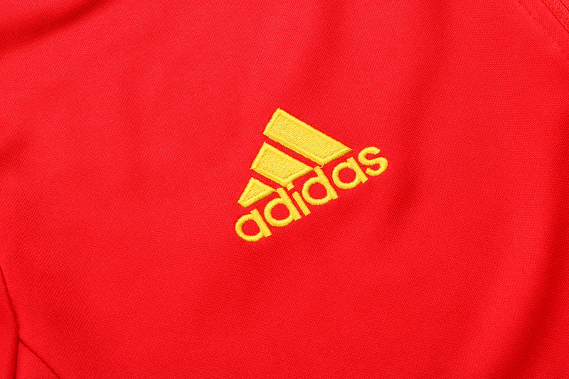 22/23 Conjunto Treino Flamengo - Frio Zíper Curto - Vermelho Amarelo