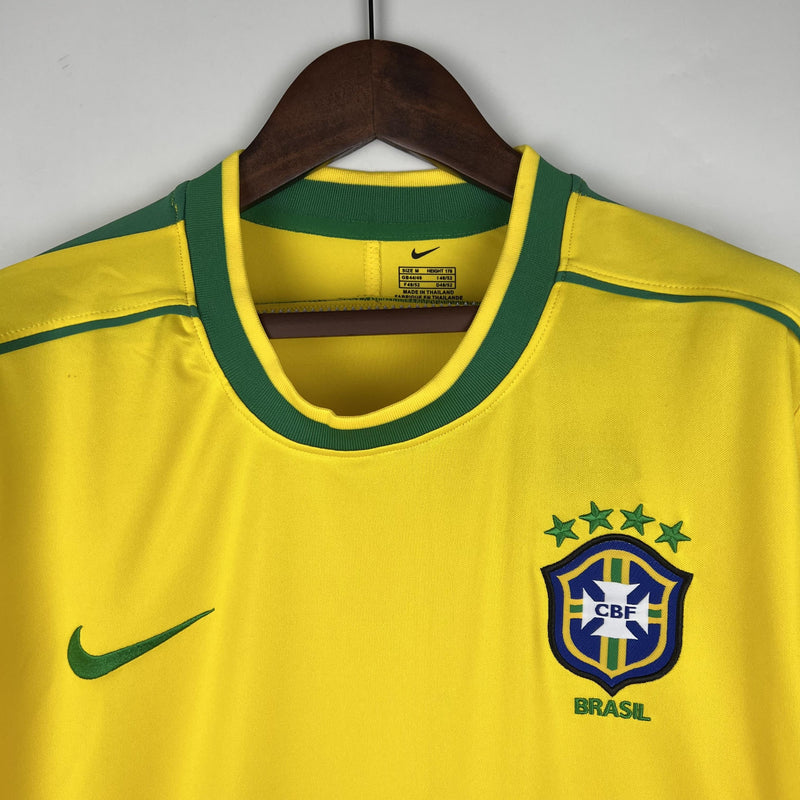 Camisa Retrô Brasil 1998 I Amarela - Manga Longa Nike