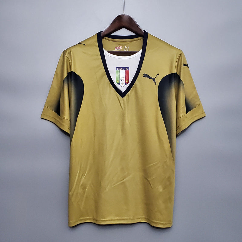 Camisa Retrô Itália 2006 Dourada Goleiro