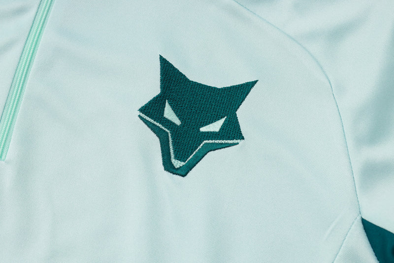 25/26 Conjunto Treino Cruzeiro- Frio Zíper Curto - Azul Claro
