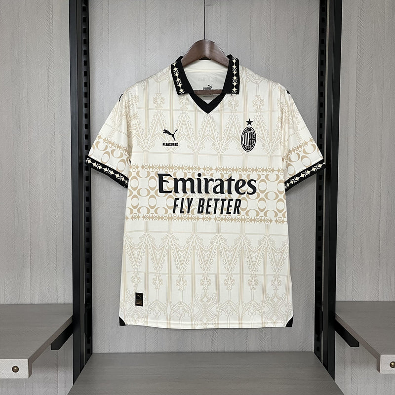 Camisa Milan 2024/25 Puma x Pleasures Especial - Torcedor - Bege