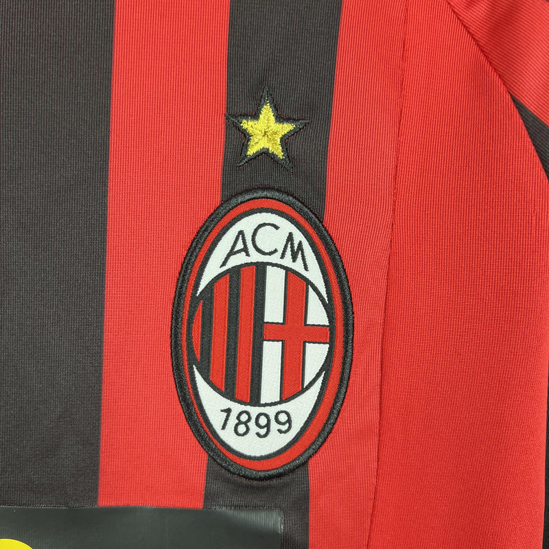 Camisa Retrô Milan 2007/2008 I Home - Manga Longa Adidas