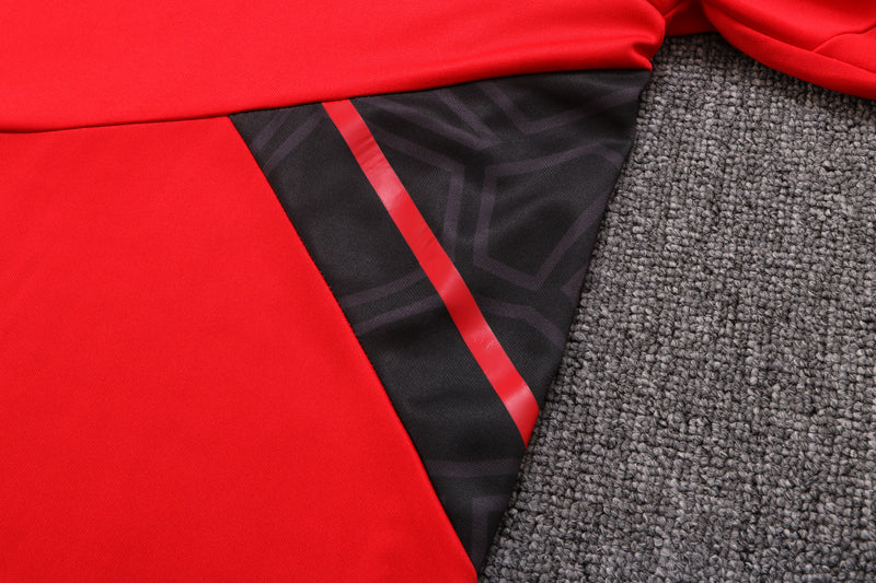22/23 Conjunto Treino Flamengo - Frio Zíper Curto - Vermelho Amarelo