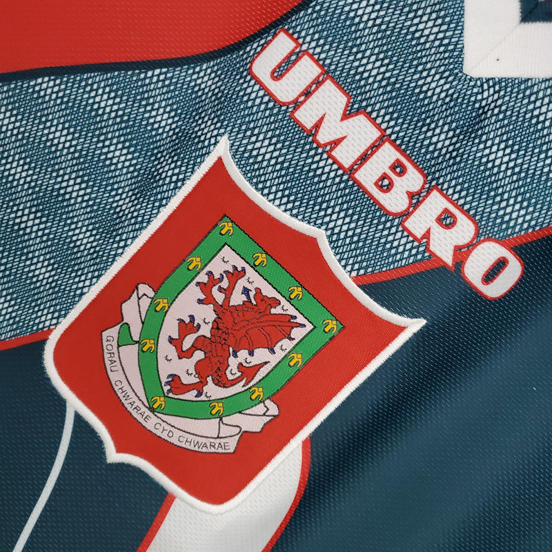 Camisa Retrô País de Gales 1994/1995 II Away - Azul - Umbro