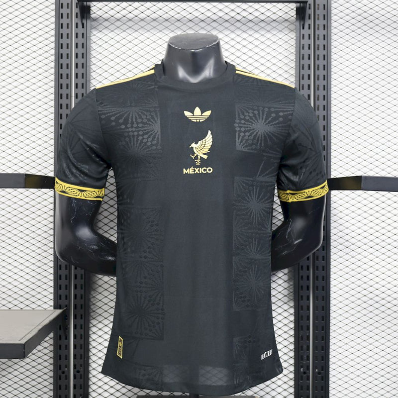 Camisa México 2025/2026 Preta Ouro - Jogador