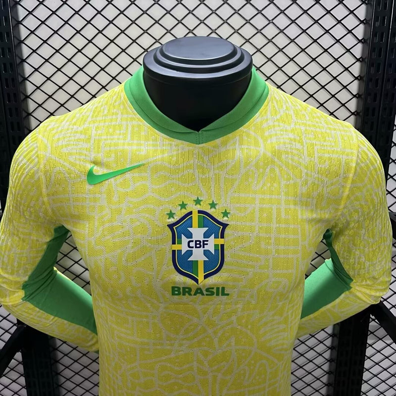 Camisa Brasil 2024/25 I Home - Jogador Manga Longa