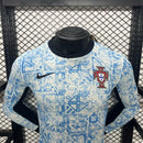 Camisa Portugal 2024/25 Euro II Away - Jogador Manga Longa - Azul