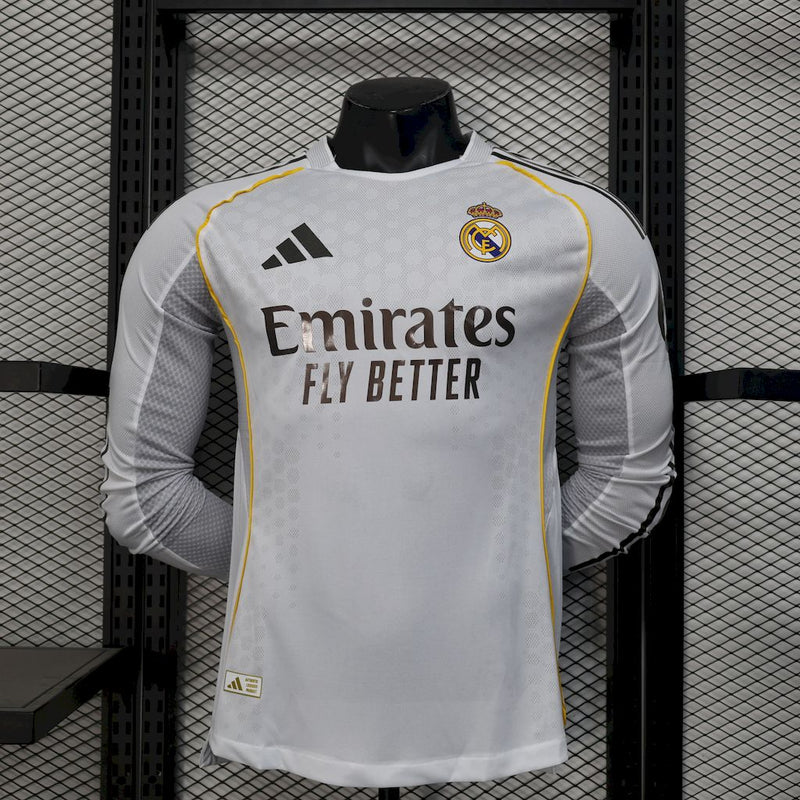 Camisa Real Madrid 2025/2026 I Home - Manga Longa - Jogador