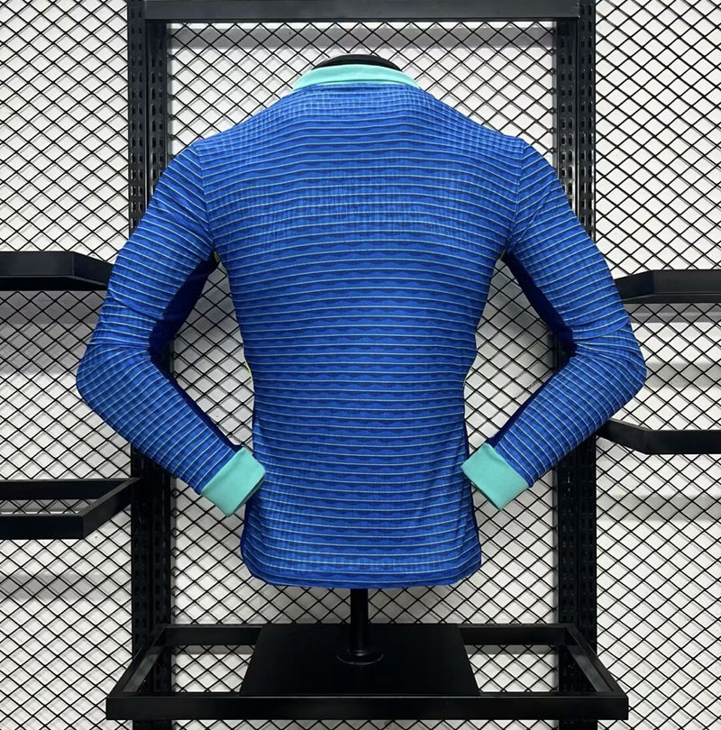 Camisa Brasil 2024/25 II Away - Jogador Manga Longa - Azul
