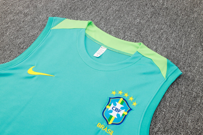 24/25 Conjunto Treino Brasil - Regata - Azul Esverdeado