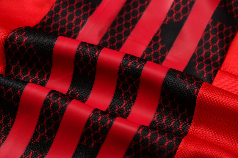 23/24 Conjunto Comissão Flamengo - Frio Zíper Curto - Vermelho