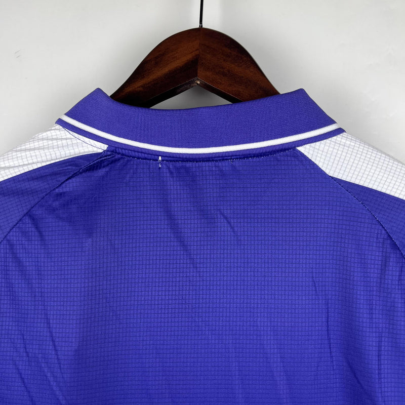 Camisa Retrô Fiorentina 1998 Nintendo I Home - Roxa - Manga Longa Fila