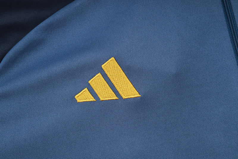 24/25 Conjunto Treino Boca Juniors - Frio Zíper Curto - Azul Escuro