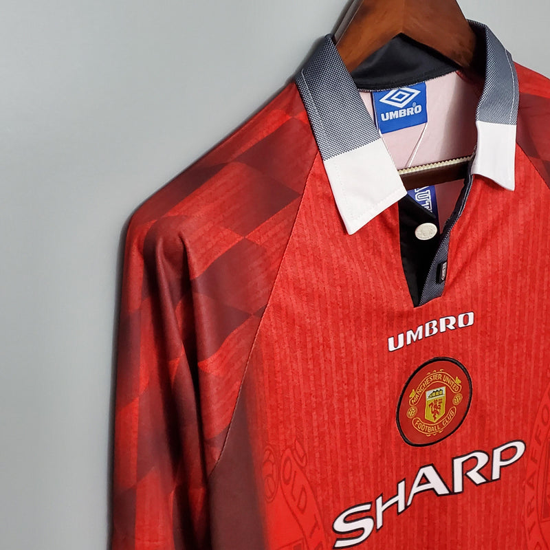 Camisa Retrô Manchester United 1996 I Home - Manga Longa Umbro
