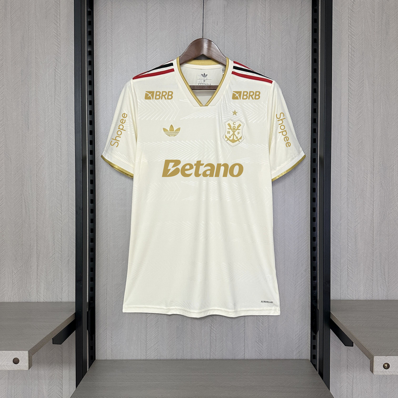 Camisa Flamengo 2025/26 III Terceira - Torcedor - Todos Patrocínios - Bege