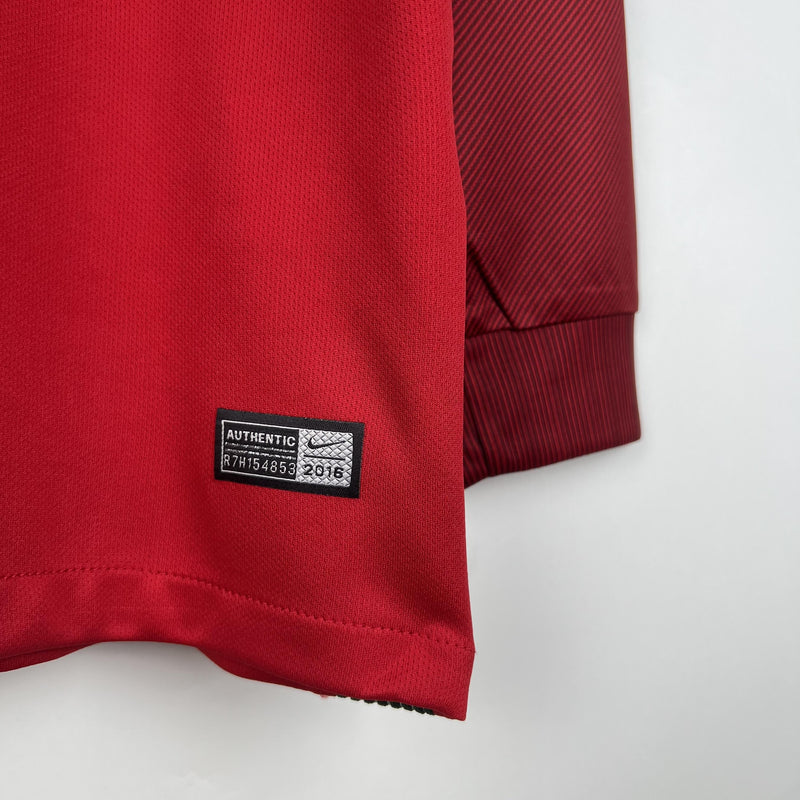 Camisa Retrô Portugal 2016 I Home - Manga Longa Nike