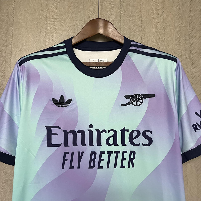 Camisa Arsenal 2024/25 III Third - Torcedor - Azul Com Roxo