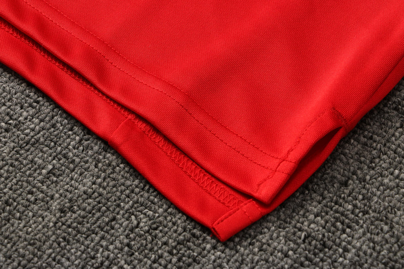 23/24 Conjunto Comissão Flamengo - Frio Zíper Curto - Vermelho