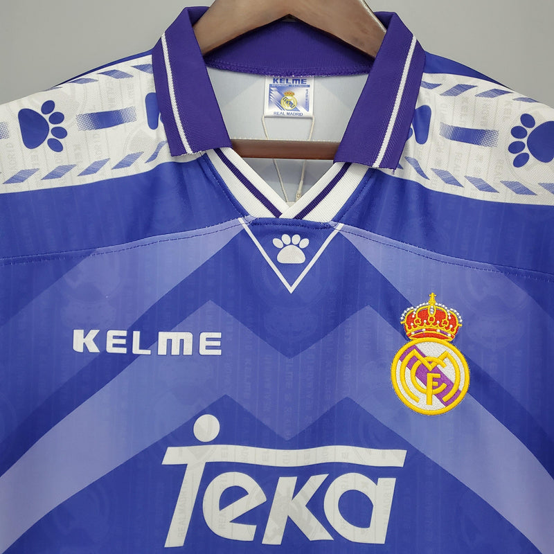 Camisa Retrô Real Madrid 1996/1997 II Away - Roxa - Kelme