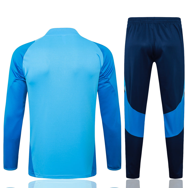 25/26 Conjunto Treino Flamengo - Frio Zíper Curto - Azul Claro
