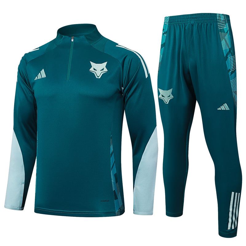 25/26 Conjunto Treino Cruzeiro- Frio Zíper Curto - Azul Escuro