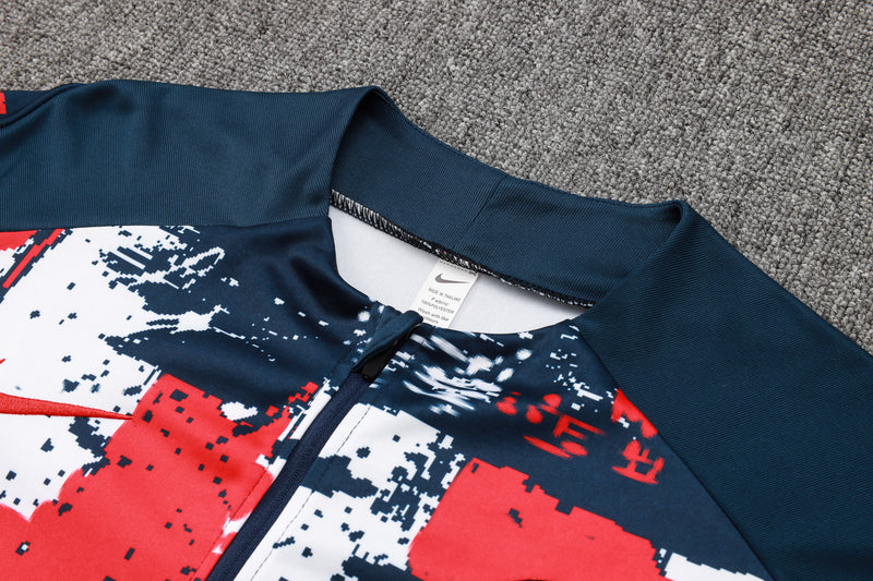 24/25 Conjunto PSG - Frio Zíper Curto - Azul Escuro