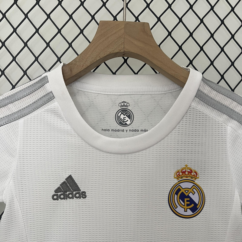 Conjunto Infantil Retrô - Real Madrid 2015/16 I Home