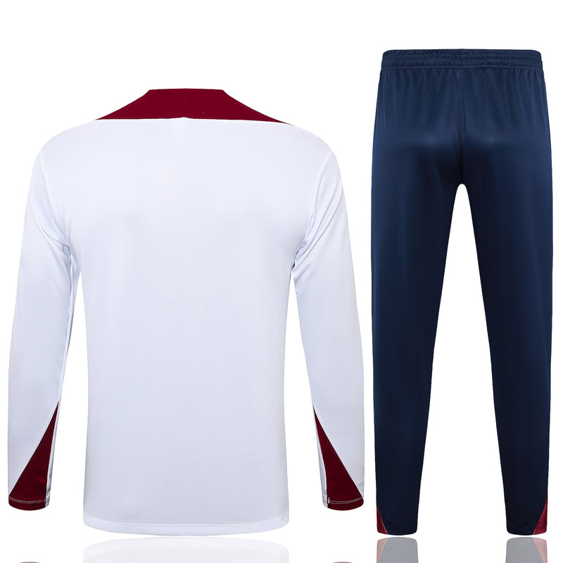 24/25 Conjunto Treino Inglaterra - Frio Zíper Curto - Branco