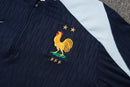 24/25 Conjunto Treino França - Zíper Curto - Azul Marinho
