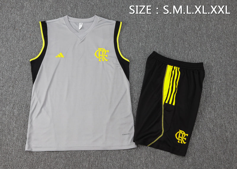 24/25 Conjunto Treino Flamengo - Regata - Cinza