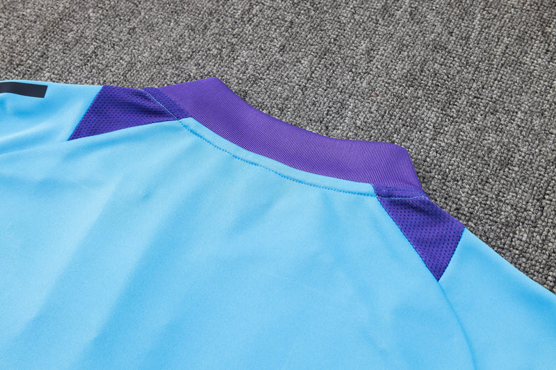24/25 Conjunto Treino Argentina - Frio Zíper Curto - Azul e Roxo