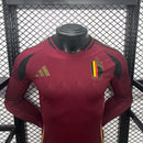 Camisa Bélgica 2024/25 Euro I Home - Jogador Manga Longa