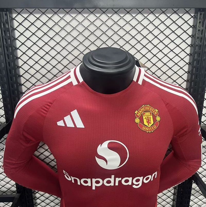 Camisa Manchester United 2024/25 I Home - Jogador Manga Longa