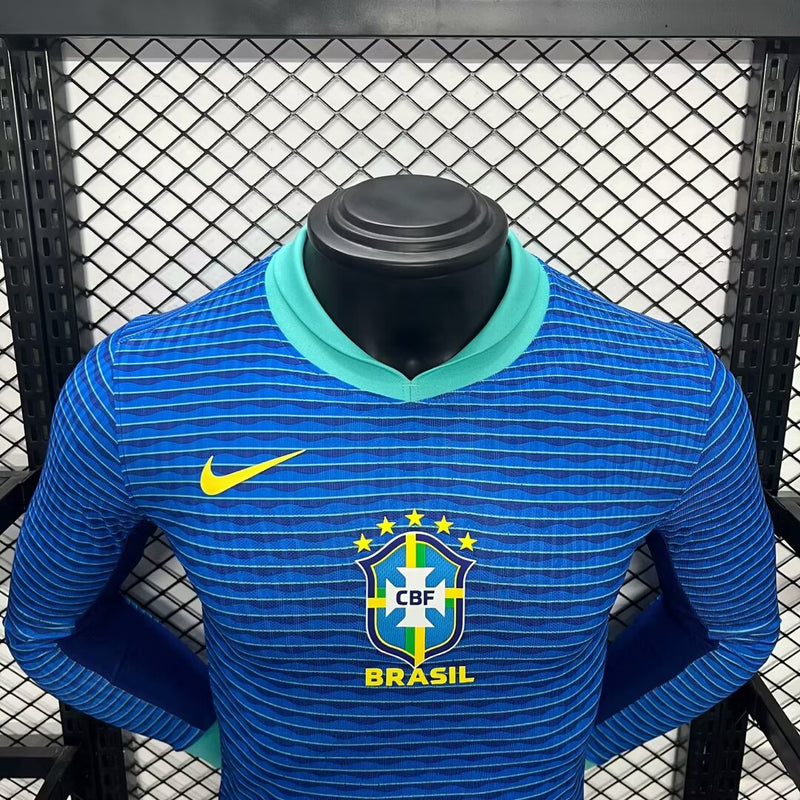 Camisa Brasil 2024/25 II Away - Jogador Manga Longa - Azul