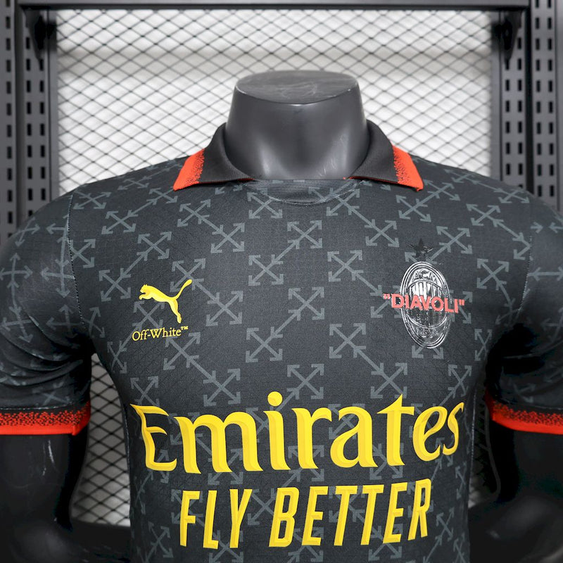 Camisa Milan 2025/2026 Puma x Off-White Preta - Jogador