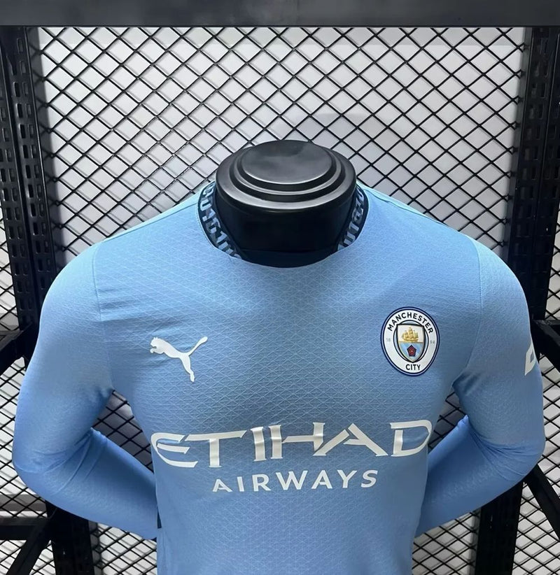 Camisa Manchester City 2024/2025 I Home - Jogador Manga Longa