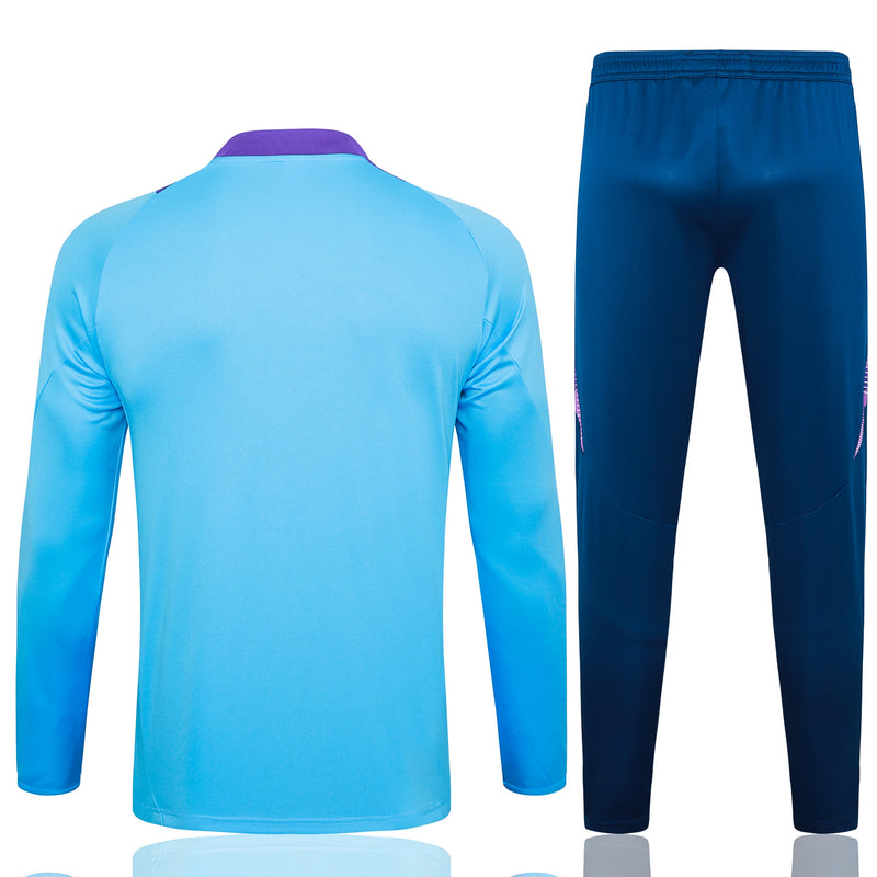 24/25 Conjunto Treino Argentina - Frio Zíper Curto - Azul e Roxo