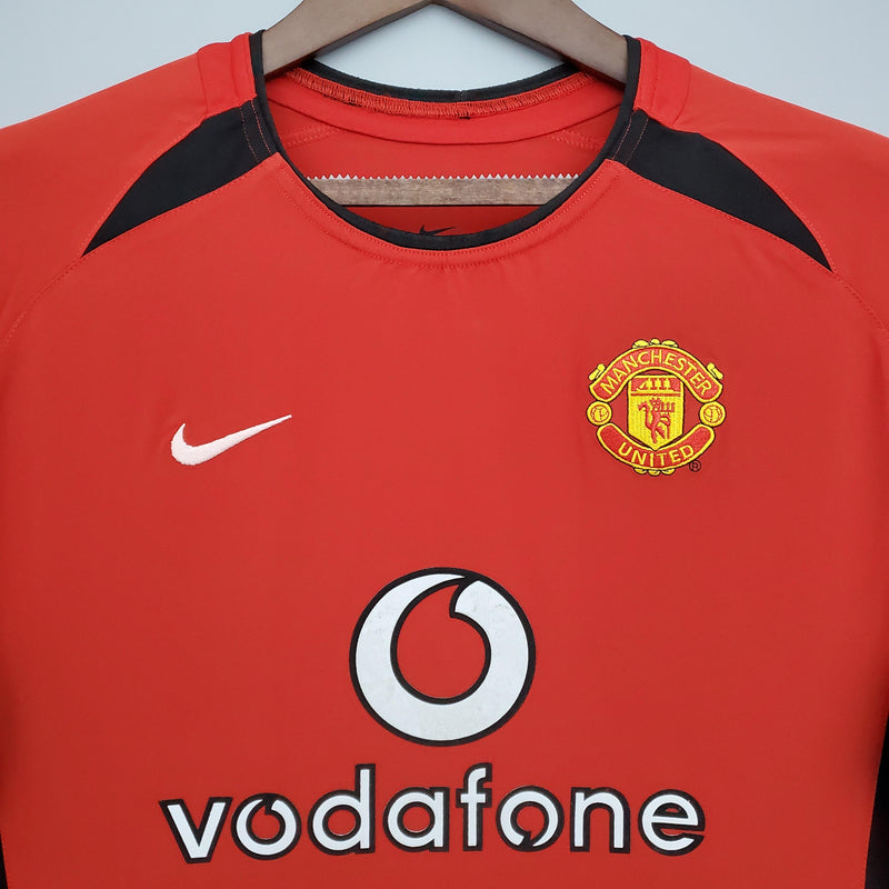 Camisa Retrô Manchester United 2002/2004 I Home - Manga Longa Nike