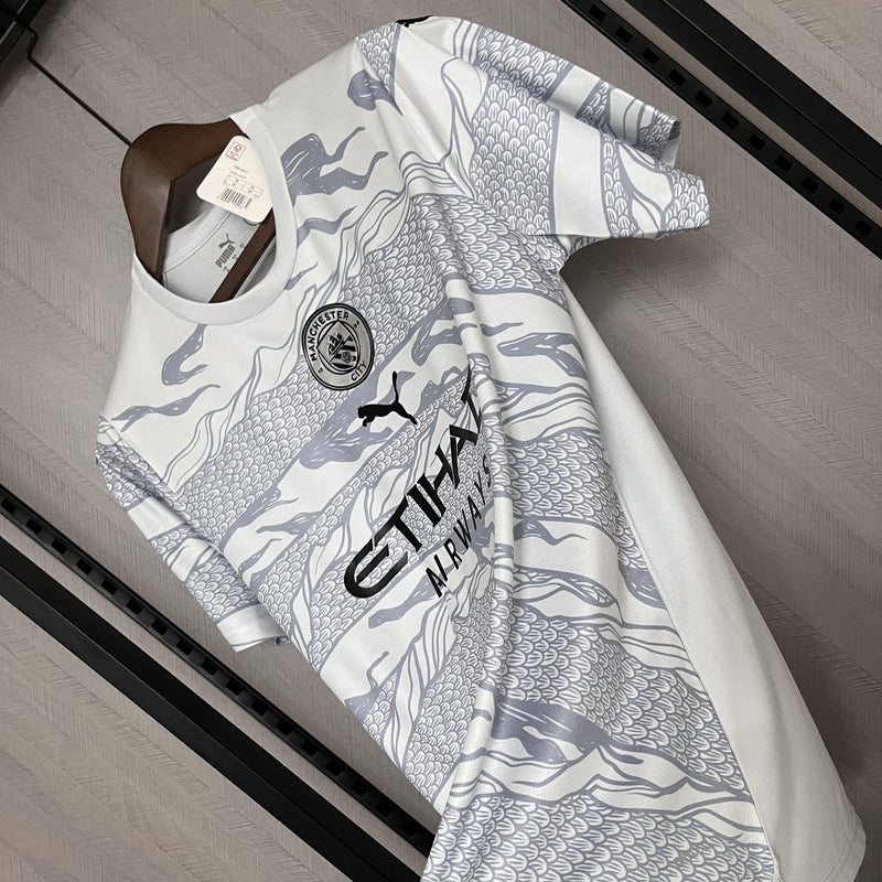 Camisa Manchester City 2024/25 Especial Ano Do Dragão - Torcedor - Branca