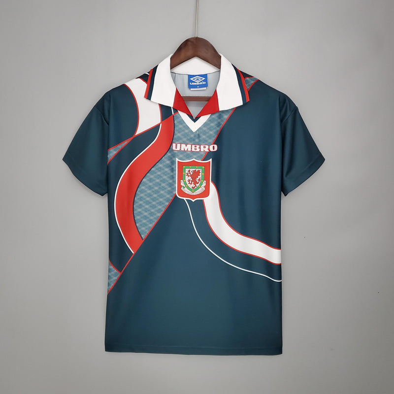 Camisa Retrô País de Gales 1994/1995 II Away - Azul - Umbro