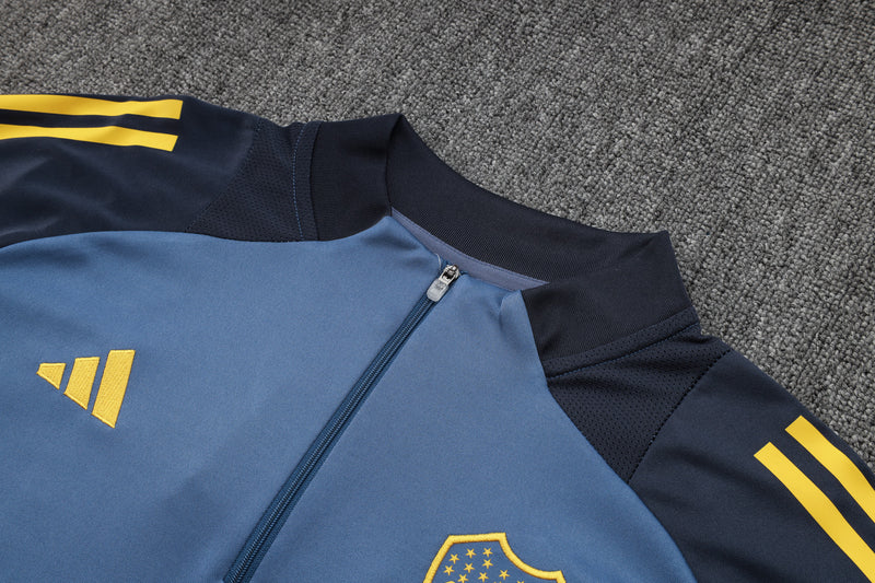 24/25 Conjunto Treino Boca Juniors - Frio Zíper Curto - Azul Escuro
