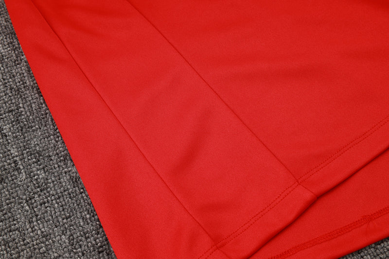 24/25 Conjunto Treino Portugal - Frio Zíper Curto - Vermelho