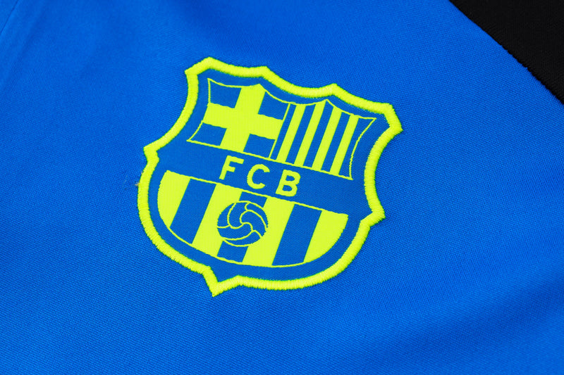 24/25 Conjunto Treino Barcelona - Frio Zíper Curto - Azul