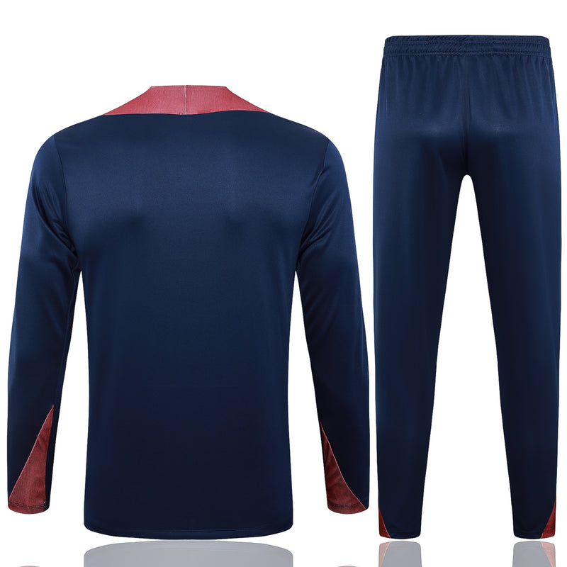 24/25 Conjunto Treino Inglaterra - Frio Zíper Curto - Azul Escuro