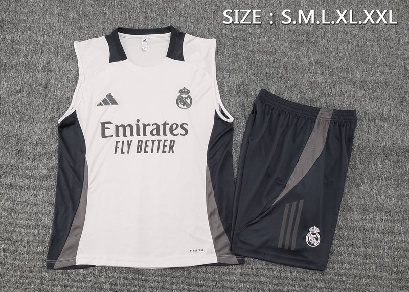 24/25 Conjunto Treino Real Madrid - Regata - Cinza Claro