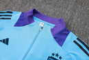 24/25 Conjunto Treino Argentina - Frio Zíper Curto - Azul e Roxo