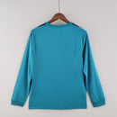 Camisa Retrô Real Madrid 2017/2018 III Third Azul Gol Bicicleta CR7 - Manga Longa Adidas