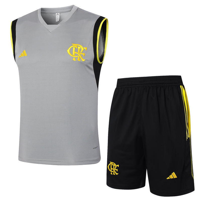 24/25 Conjunto Treino Flamengo - Regata - Cinza