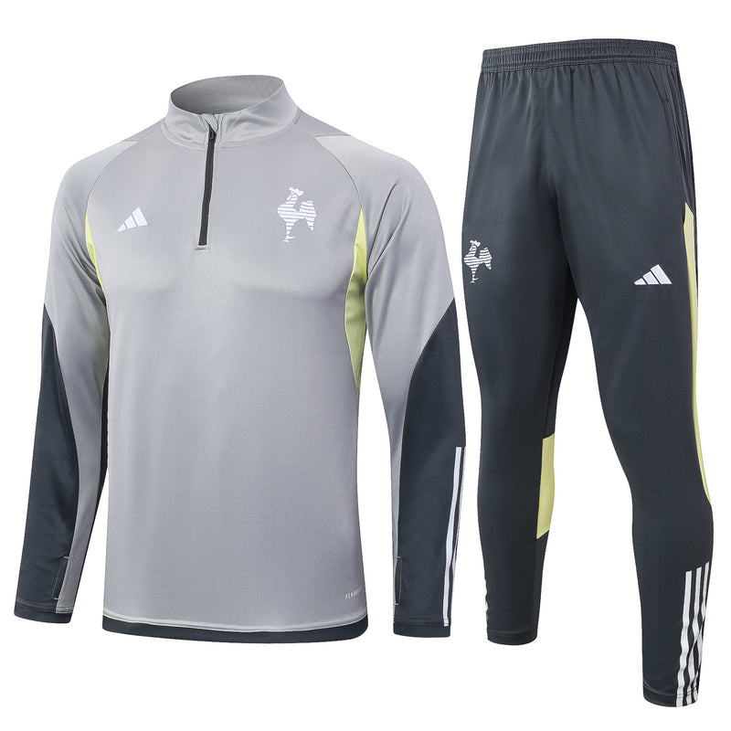 24/25 Conjunto Atlético Mineiro - Frio Zíper Curto - Cinza Claro